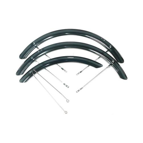 MUDGUARD SET  20/24, Gomier 2500 Series Black Resin 3 Piece set  With Stays (very Durable) Resists Sctatches and Dents . (rust proof)