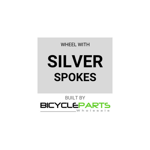 WHEEL - 27" x 1 1/4 Alex AP-18 630 36H Silver Rim, FRONT Q/R (100mm OLD) 6 Bolt Disc Loose Ball Joytech Black Hub, Mach 1 SILVER Spokes