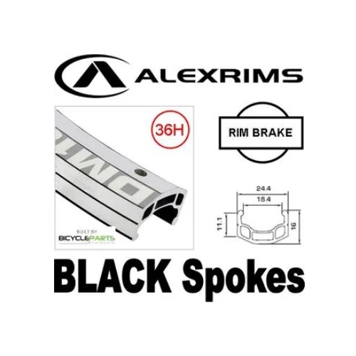 700c Alex DM18 Silver, Black Spoke, Silver 36H Track Hub