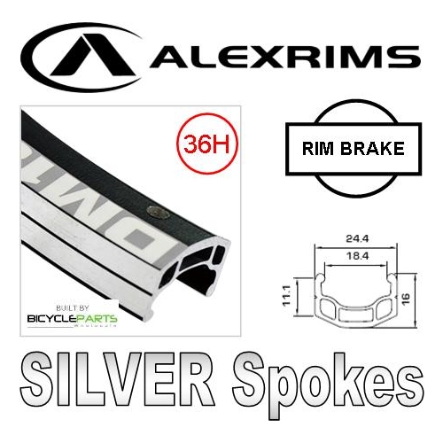 WHEEL  26" Alex  DM-18 D/w Black Eyeleted Rim , Sturmey Archer Fix/Free track Hub , Silver Mach1 spokes .