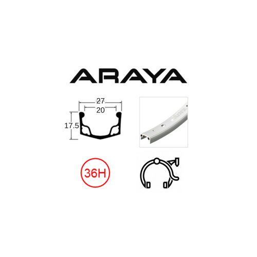 RIM 26" x 1 3/8" x 20mm - Alloy - 36H - (590 x 20) - Schrader Valve - Rim Brake - D/W - SILVER - Quality Taiwan Rim