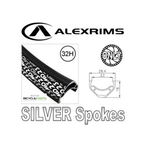 WHEEL - 29er Alex MD23 32H Black Rim,  8/11 SPEED 12mm T/A (142mm OLD) Centerlock Disc Sealed Novatec Black Hub, SILVER Spokes