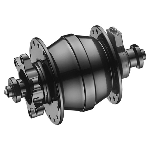 Front Dynamo Hub 32H - BLACK - 6 Bolt DISC (W/o Skewer) REQUIRES CONNECTOR CLIP 7877