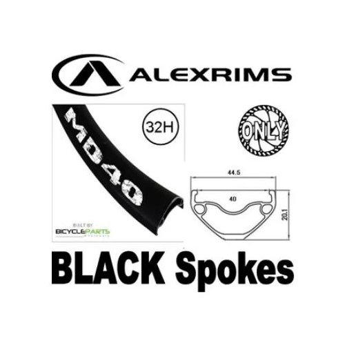 WHEEL - 27.5 / 650B Alex MD40 32H Black Rim,  XD-DRIVER 12mm T/A (148mm OLD) 6 Bolt Disc Sealed KT (612 POE 0.6 deg Hub Body) SRAM XD Black Hub, BLACK