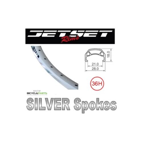 WHEEL - 700C Jetset CH-E213 36H P/j Silver Rim,  FRONT DYNAMO Q/R (100mm OLD) 6 Bolt Disc Sealed SP Silver Hub, SILVER Spokes