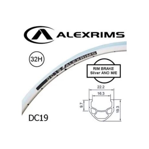 RIM 700c x 16mm - ALEX DC19 - 32H - (622 x 16) - Presta Valve - Rim Brake - D/W - SILVER - MSW - (ERD595)