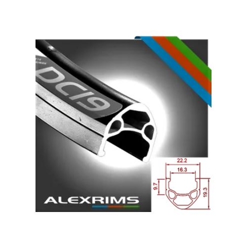 WHEEL - 700C Alex DC19 32H P/j Black Rim,  8/11 SPEED Q/R (130mm OLD) Sealed Novatec Black Hub, BLACK Spokes