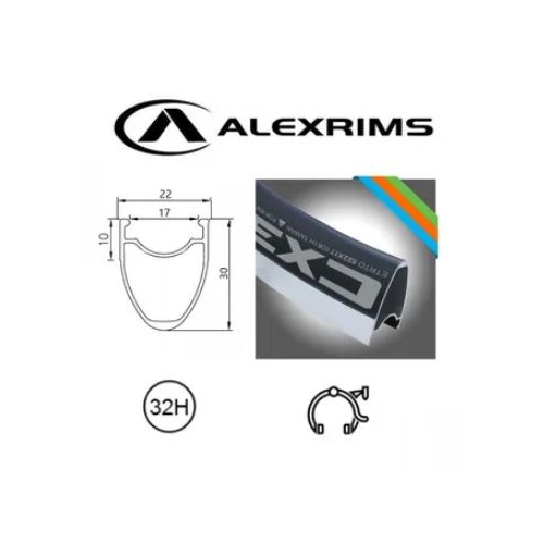 WHEEL - 700c Alex CX30 32H S/j Black Rim,  8/11 SPEED Q/R (130mm OLD) Sealed Novatec Black Hub, SILVER Spokes