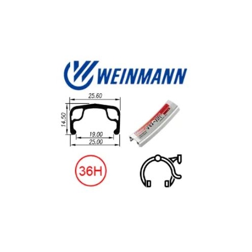 WHEEL - 27" x 1 1/4 Weinmann 4019C 36H P/j Silver Rim,  FRONT Q/R (100mm OLD) Loose Ball Joytech Road Profile Silver Hub, BLACK Spokes