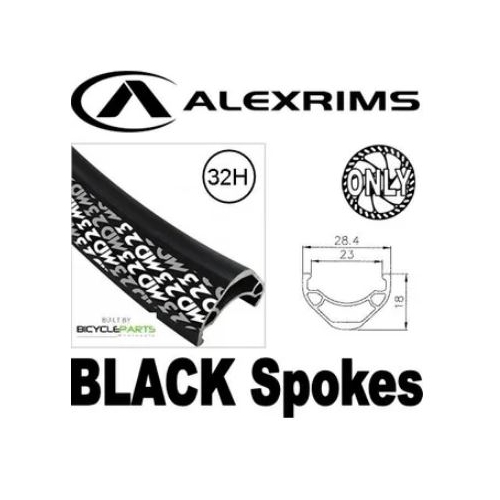WHEEL 29/700c Alex Eyeletted Rim, 6 Bolt Disc, Front - All Black