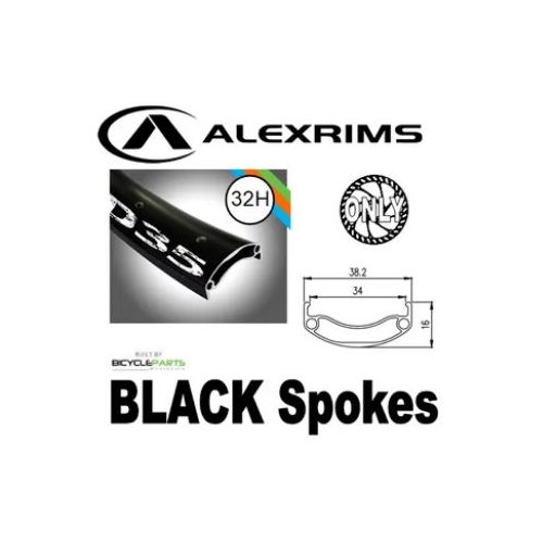 WHEEL - 29er Alex MD35 32H P/j Black Rim,  8/11 SPEED 12mm T/A (148mm OLD) Centerlock Disc Sealed Novatec BOOST Black Hub, BLACK Spokes