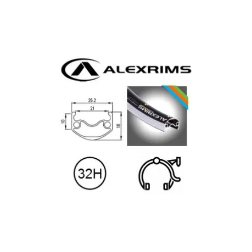 WHEEL - 29er Alex ADVENTURER 2 32H P/j Black Rim,  8/11 SPEED Q/R (130mm OLD) Sealed Novatec Black Hub, SILVER Spokes