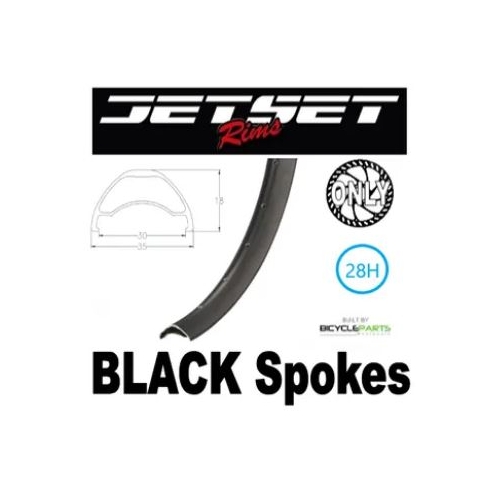 WHEEL - 29er Jetset AM-30 28H S/j Black Rim,  8/11 SPEED 12mm T/A (142mm OLD) 6 Bolt Disc Sealed Novatec Black Hub, BLACK Spokes