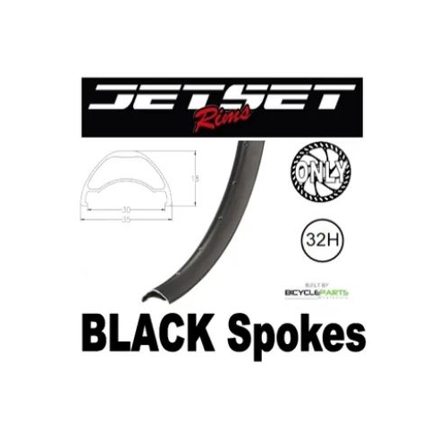 WHEEL - 27.5/650B Jetset AM-30 32H S/j Black Rim,  FRONT DYNAMO Q/R (100mm OLD) 6 Bolt Disc Sealed SP Black Hub, BLACK Spokes