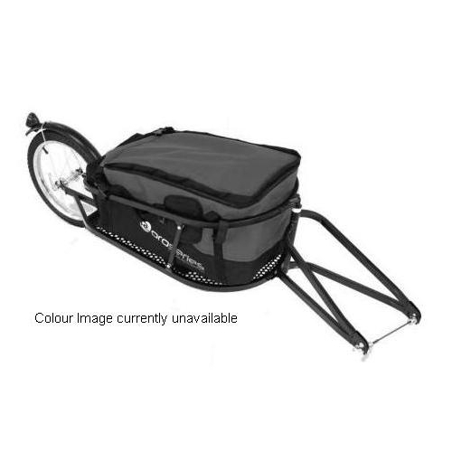 TRAILER  -  Single wheel Cargo Trailer. Steel Frame.  in Black with 90L Yellow Bag, 40 kg capacity