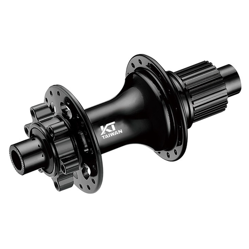 HUB "KT" Brand 102 POE 3.5 deg engagement - REAR - 12 x 148mm BOOST 6-Bolt - 32H - Sealed Bearings - MICRO SPLINE  - ANOD Black - W/KT logo
