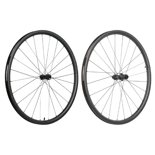 Wheelset CARBON 700c Novatec G24 Pro Gravel Centerlock (30mm wide 24mm inner width rims). DRS Shimano HG driver R: 142 x 12mm Thru. F: 100 x 12mm Thru