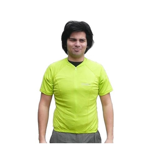 Jersey, COMO SPORTS, short sleeve, 3/4 length zip, 3 rear pockets, Size SMALL, colour GREEN, "GREAT STARTER JERSEY"