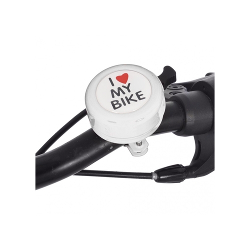 I Love My Bike Bell White, fits 22.2mm diameter handlebar, White - Oxford Product