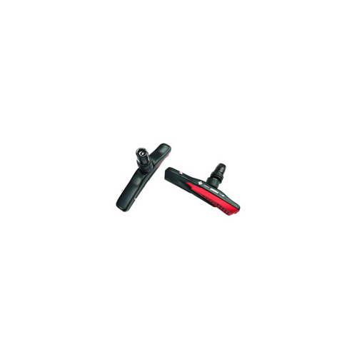 BRAKE SHOES - V Brake Shoes, Cartridge, Dual Compound, 72mm, BLACK/RED (Sold in Pairs)