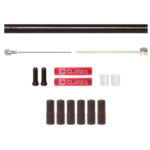 BRAKE KIT front & rear,- Universal INNER & OUTER, 2000 &1000mm Stainless Steel cables, 5mm 2P BLACK 1700mm housing, w/ 6 ferrules & 2 x donuts