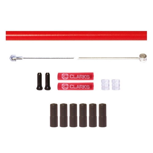 BRAKE KIT front & rear,- Universal INNER & OUTER, 2000 &1000mm Stainless Steel cables, 5mm 2P RED 1700mm housing, w/ 6 ferrules & 2 x donuts