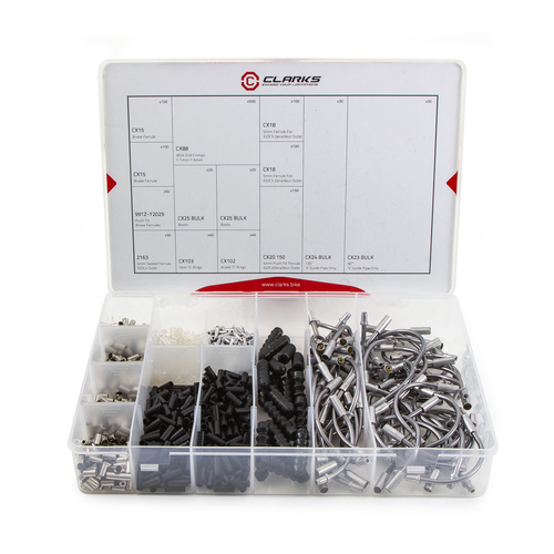 WORKSHOP FITTINGS TRAY Components include, ferrules, for brake and gear, O rings, guide pipes - 11 different "must have" components, total 1,310pces