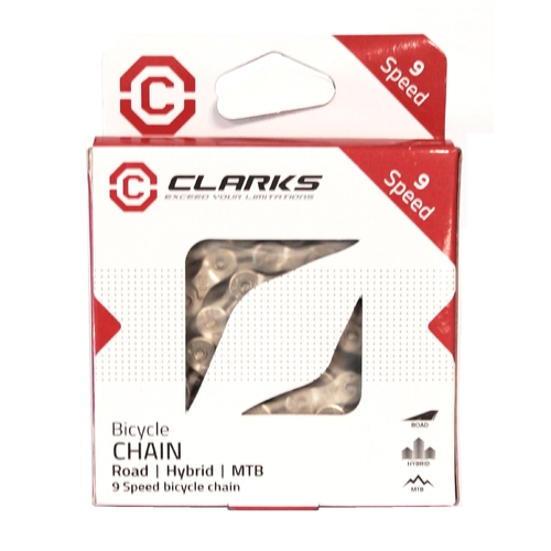 CHAIN - 9 Speed - CLARKS - SILVER - Self Lubricating - w/Connect Link