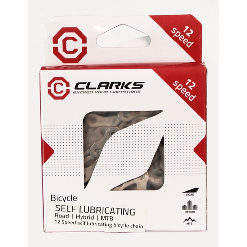 CHAIN - 12 Speed - CLARKS - SILVER - Self Lubricating - w/Connect Link