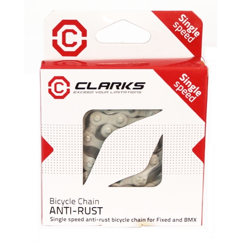 CHAIN - Single Speed - CLARKS - SILVER - Anti Rust - w/Connect Link