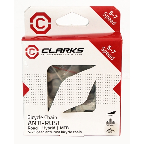 CHAIN - 5-7 Speed - CLARKS - SILVER - Anti Rust - w/Connect Link