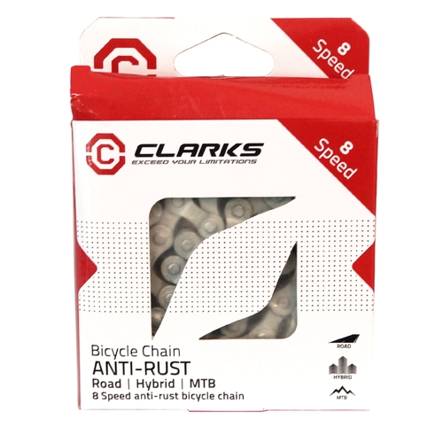 CHAIN - 8 Speed - CLARKS - SILVER - Anti Rust - w/Connect Link