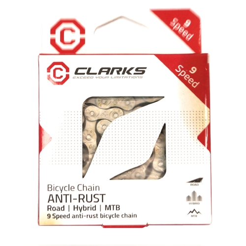CHAIN - 9 Speed - CLARKS - SILVER - Anti Rust - w/Connect Link