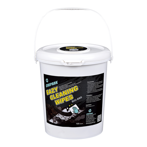 CHEPARK   Eazy Bicycle Cleaning Wipes, size 26 x 30cm,  100 pcs in dispenser bucket