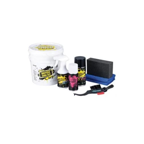 CHEPARK Bicycle care set, contains: bottle of eco-detergent x1, bottle of dry lubricant for chains x1, absorbent cloth x1, sponge x1, cleaning brush x