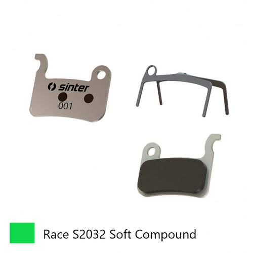 BRAKE DISC PADS - MTB premium RACE pads (extra bite), GREEN, Shimano A type | TRP XTR BR-M975 | BR-M966 | BR-M965 | XT BR-M776 | BR-M775 | BR-M765 etc