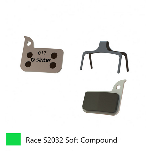 BRAKE DISC PADS - ROAD & MTB RACE pads (Extra Bite), GREEN, Sram Red, Rival, Level Ultimate, Apex, Force, S-700. - Quality Sinter product Made in Slov