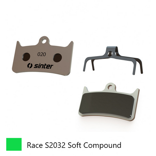 BRAKE DISC PADS - MTB RACE pads (softer compound Greater Bite), GREEN,  Hope Tech V4 Evo, Tech 3 V4, Tech Stealth V4 Evo - Quality Sinter product Made