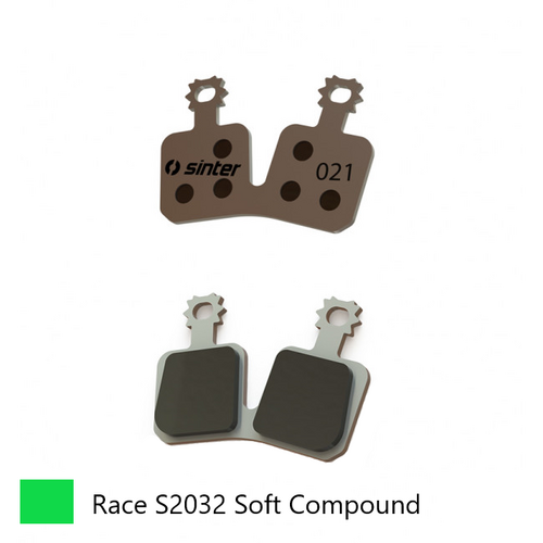 BRAKE DISC PADS - MTB, RACE pads (softer compound Greater Bite), GREEN, Magura MT Trail (FW), MT5, MT5 eStop, MT5e, MT7  -  Quality Sinter product Mad