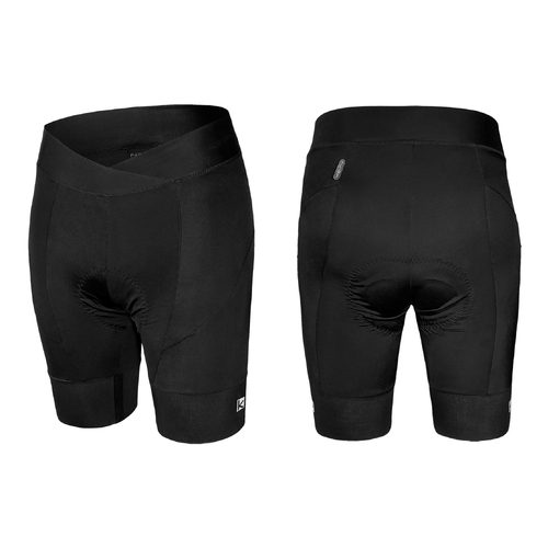 KNICKS WOMENS - FUNKIER Nivellina PRO shorts, 240g lycra fabric. Thin, soft and elastic gripper- SG-9. Sculpt waist band., Pad- C-15 , BLACK, L