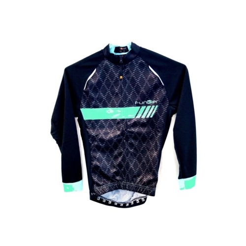 AASPECIAL    Jersey, Kids,  FUNKIER , PRO, High performance, summer  light weight, Black/Celeste,  LONG sleeve,  full zip, 8
