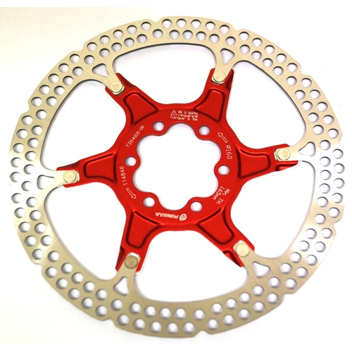DISC ROTOR - FORMULA, Light weight high performance 2 piece floating rotor, ALLOY/STAINLESS STEEL 160mm, RED