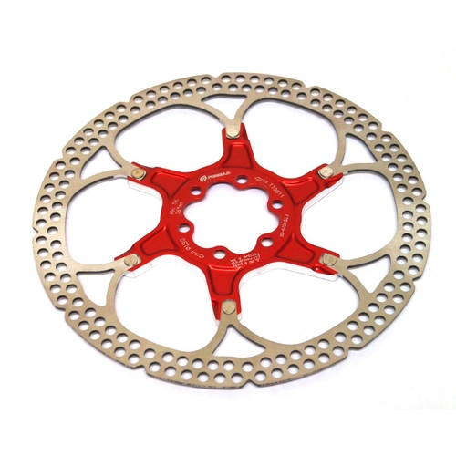 DISC ROTOR - FORMULA, Light weight high performance 2 piece floating rotor, ALLOY/STAINLESS STEEL 180mm, RED