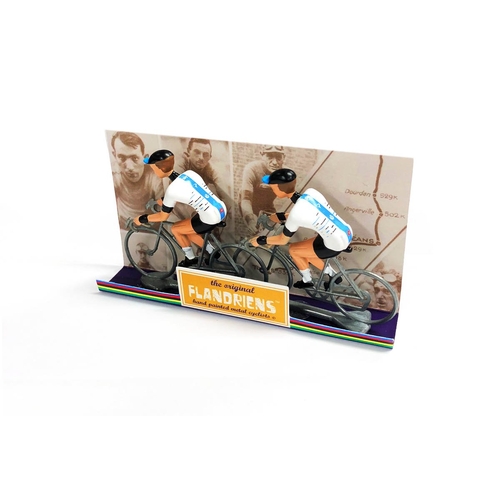 FLANDRIENS Models, 2 x Hand painted Metal Cyclists, Sky