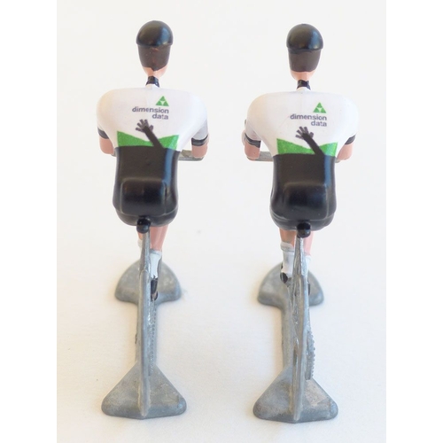 A FLANDRIENS Models, 2 x Hand painted Metal Cyclists, Dimension Data