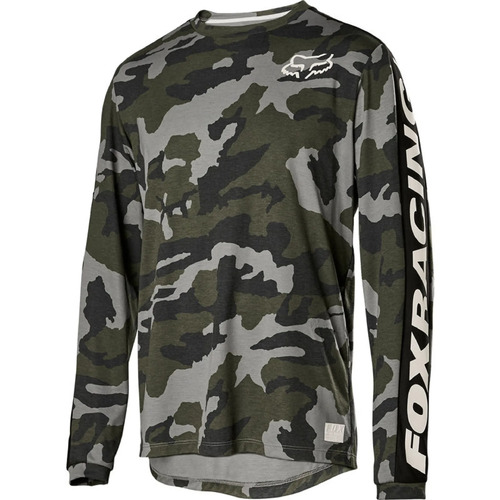 Fox Ranger DR LS Jersey - Green Camo - Medium