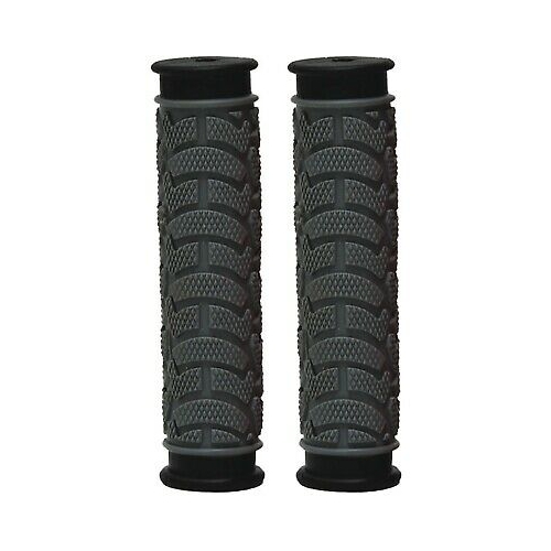 GRIPS - Dual Density MTB Grips, Closed End. 130mm GREY   - Oxford Product