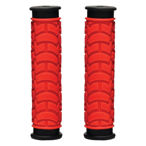 GRIPS - Dual Density MTB Grips, Clossed End. 130mm RED  - Oxford Product
