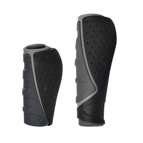 GRIPS - Dual Density Ergo Grips For single Gripshift MTB Grips, 91mm & 131mm - Black/Grey - Oxford Product