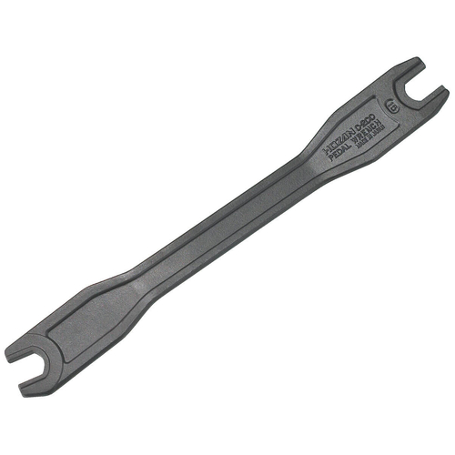 Hozan Pedal Wrench - Drop-forging with chrome vanadium steel for pros. Newly designed wrench which has a combination of 15° jaw and straight jaw.